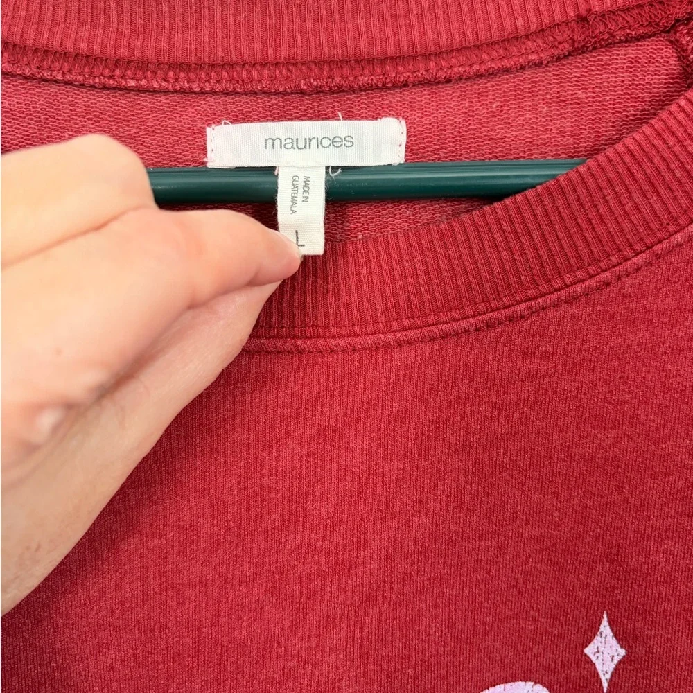 Maurices Red 'Holly Jolly' Women's Ugly Christmas Sweater Sweatshirt L - Picture 2 of 3